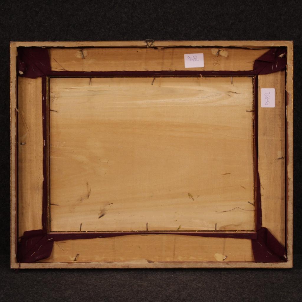 20e siècle Huile sur carton Italien signé E. Ferri Peinture de paysage, 1960 Bon état à Vicoforte, Piedmont