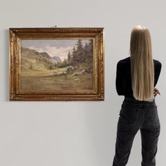 20th Century Oil on Board Italian Signed Giuseppe Gheduzzi Landscape Painting