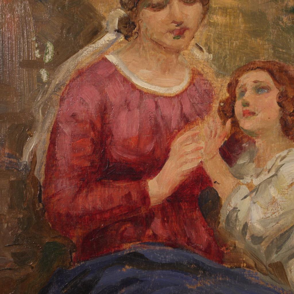 20. Jahrhundert Öl auf Karton Italienisch Signiert Grassis G Gemälde, 1920 im Angebot 5