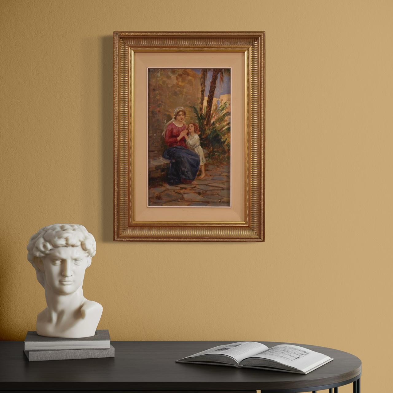 20. Jahrhundert Öl auf Karton Italienisch Signiert Grassis G Gemälde, 1920 im Angebot 6