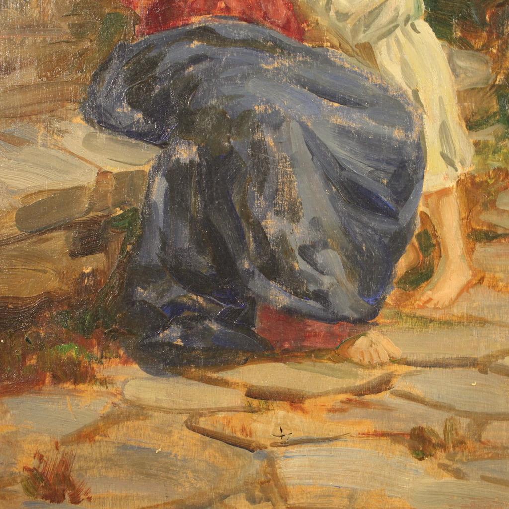 20. Jahrhundert Öl auf Karton Italienisch Signiert Grassis G Gemälde, 1920 im Angebot 7