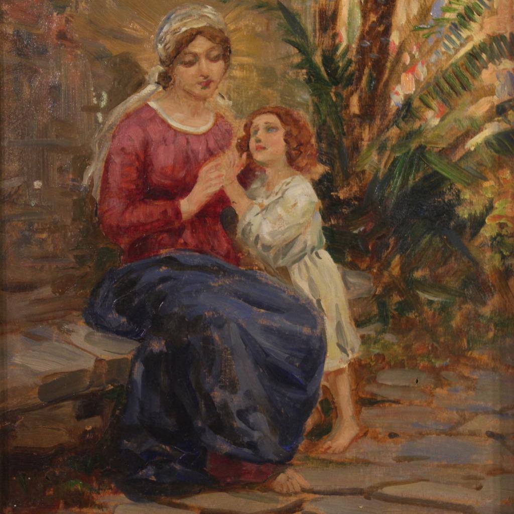 20. Jahrhundert Öl auf Karton Italienisch Signiert Grassis G Gemälde, 1920 (Italian) im Angebot