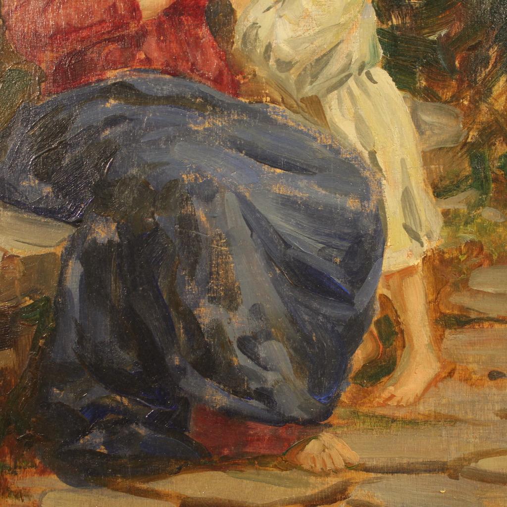 20. Jahrhundert Öl auf Karton Italienisch Signiert Grassis G Gemälde, 1920 (Holz) im Angebot