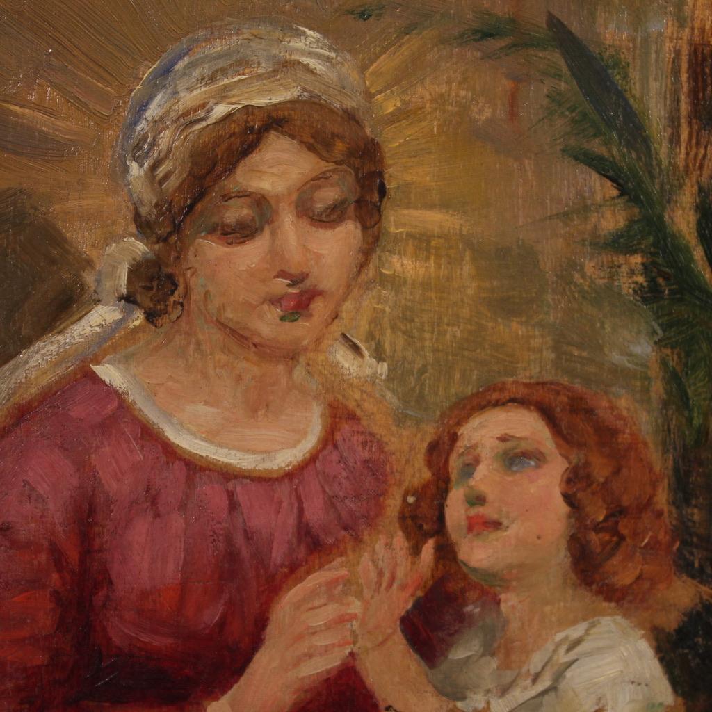 20. Jahrhundert Öl auf Karton Italienisch Signiert Grassis G Gemälde, 1920 im Angebot 1