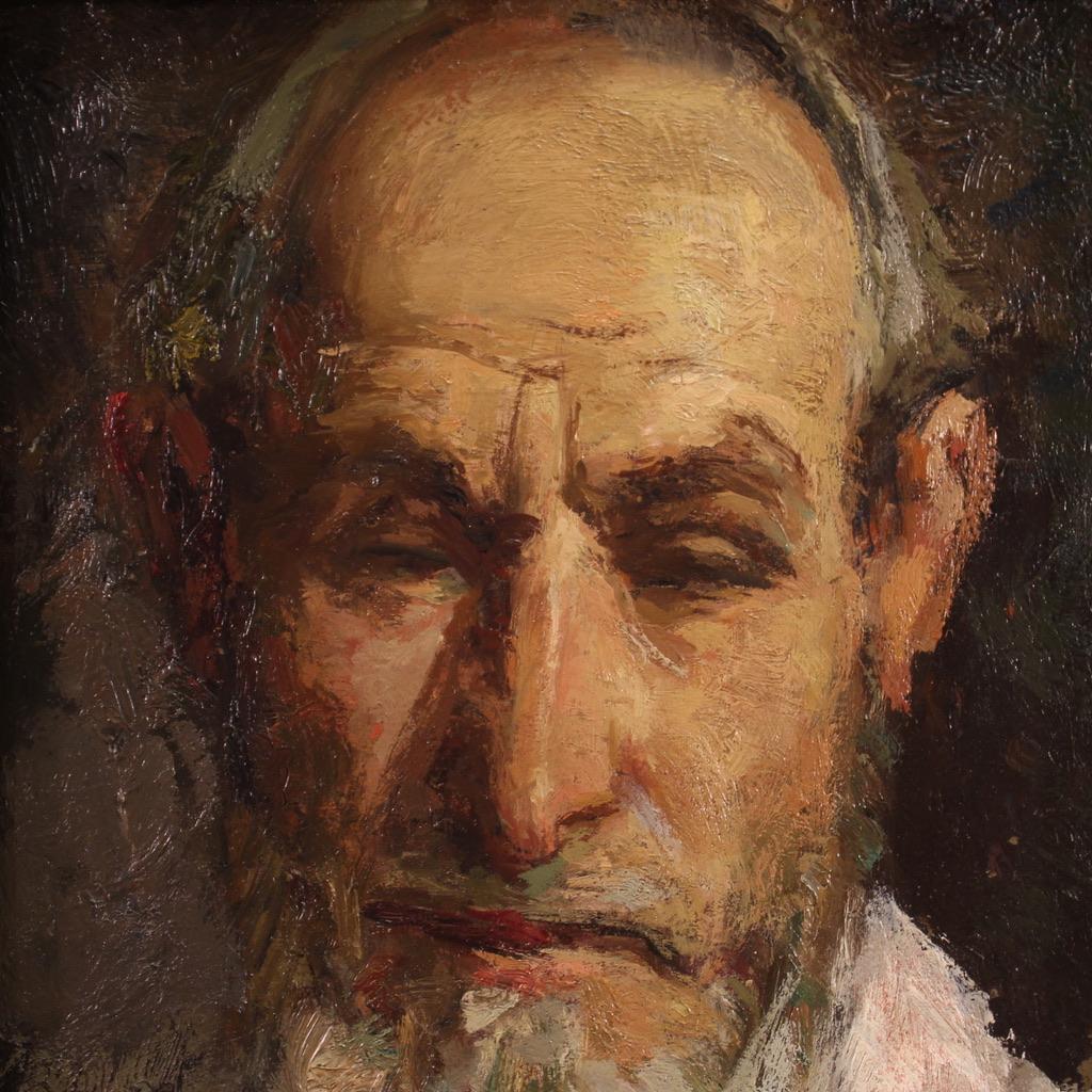 20th Century Oil on Board Italian Signed Irolli Self Portrait Painting, 1920 2