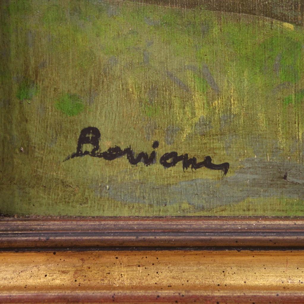 20. Jahrhundert Öl auf Karton Italienisch signiert Landschaftsgemälde, 1950 im Angebot 8