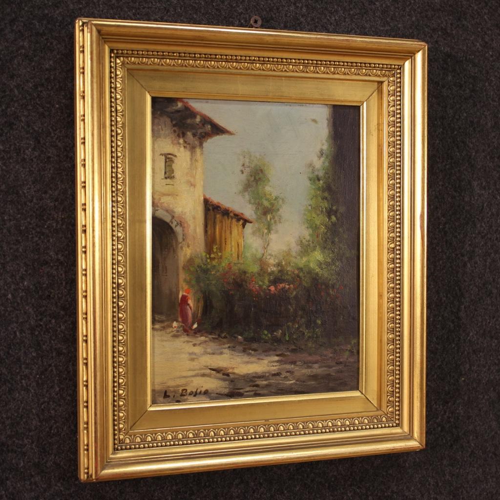 20th Century Oil on Board Italian Signed Painting Landscape, 1950 4