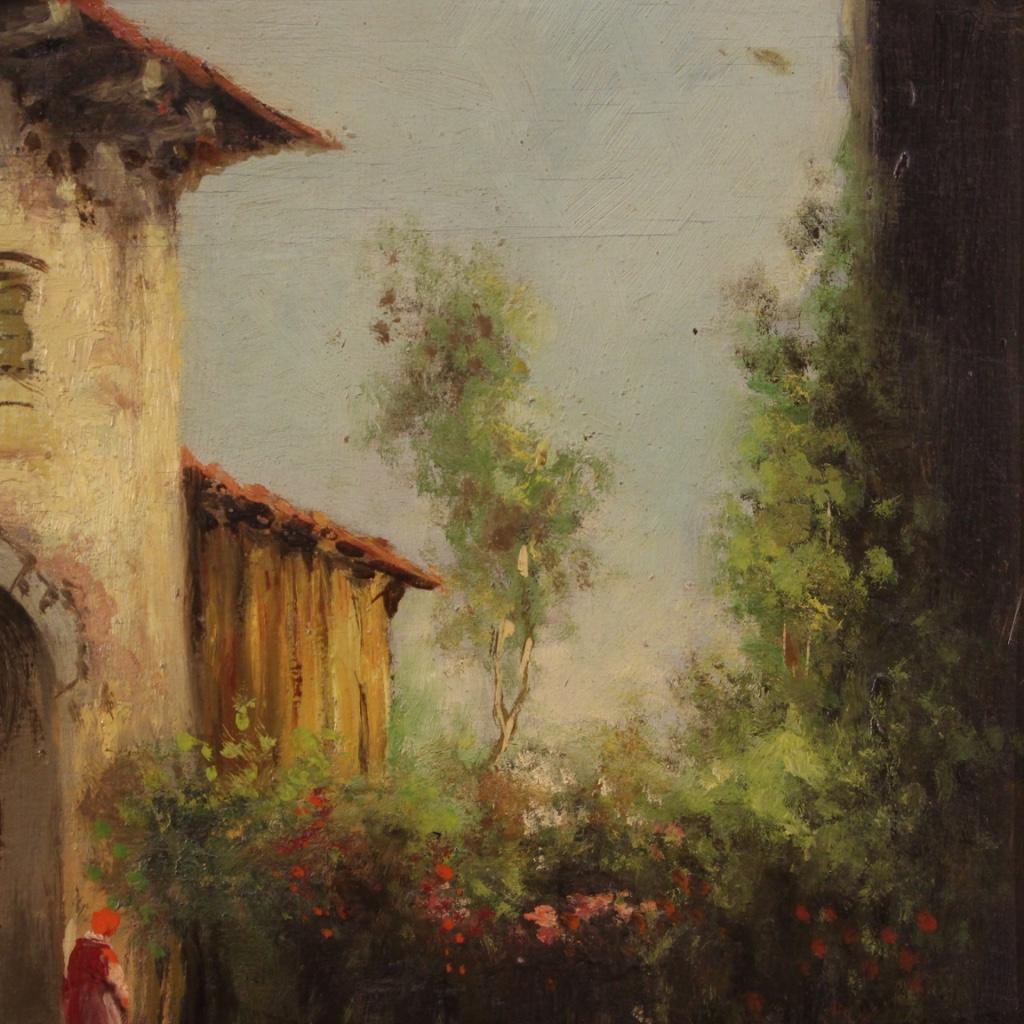 20th Century Oil on Board Italian Signed Painting Landscape, 1950 5