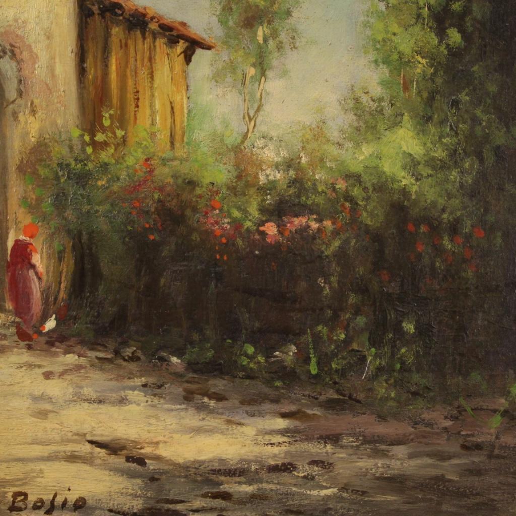 20th Century Oil on Board Italian Signed Painting Landscape, 1950 6