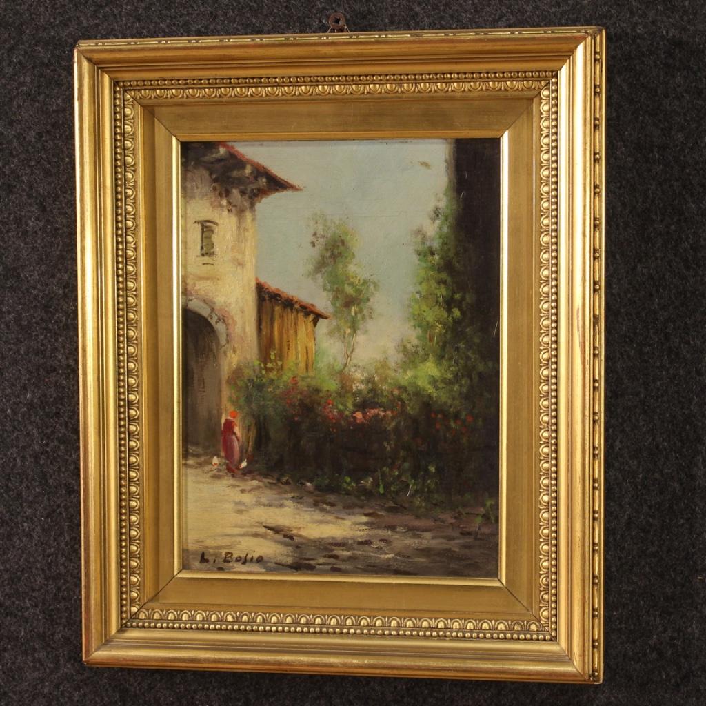 20th Century Oil on Board Italian Signed Painting Landscape, 1950 3