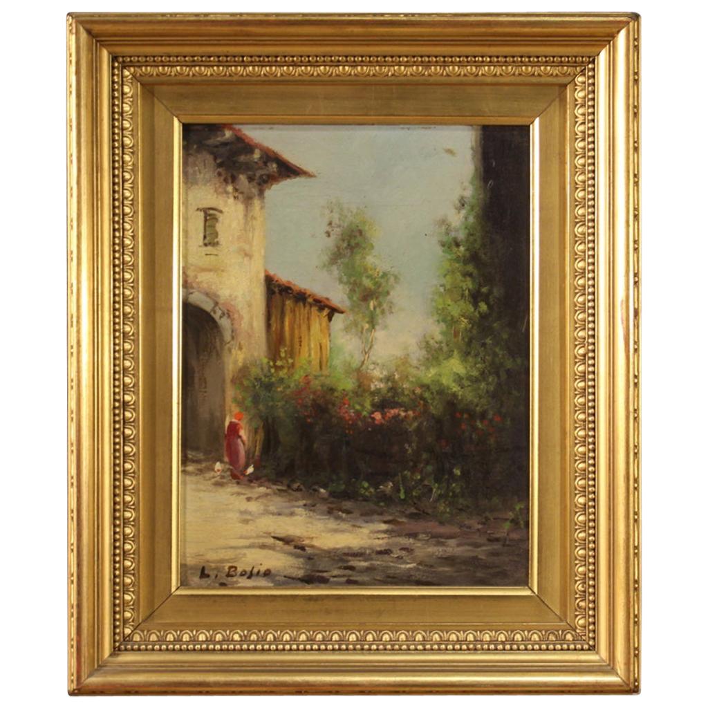 20th Century Oil on Board Italian Signed Painting Landscape, 1950