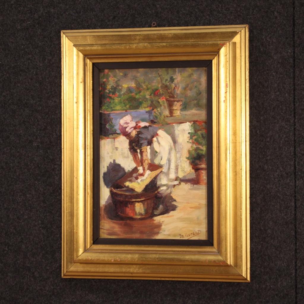 20th Century Oil on Board Signed Italian Female Character Painting, 1950 6