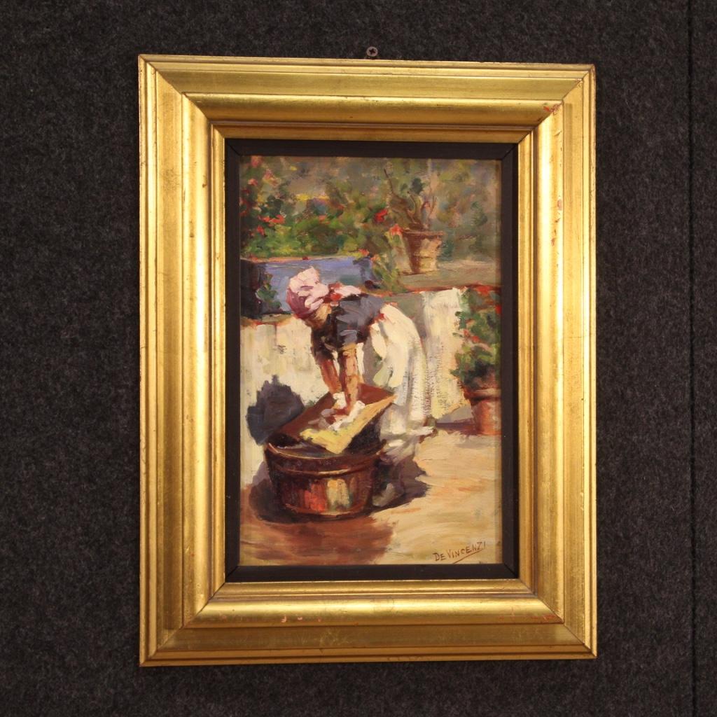 20th Century Oil on Board Signed Italian Female Character Painting, 1950 5