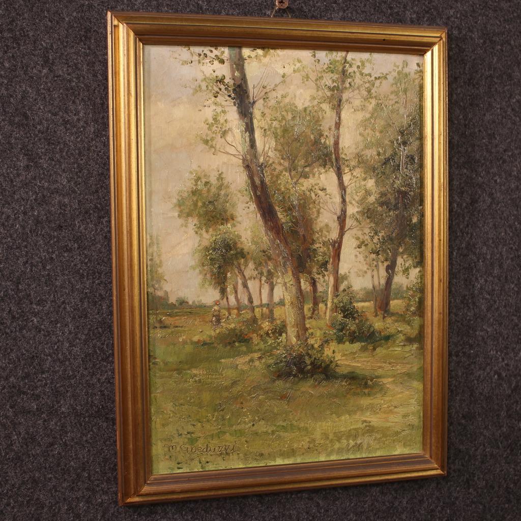 20th Century Oil on Board Small Italian Signed Landscape Painting, 1940 For Sale 8