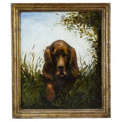 20th Century Oil on Board Working Cocker Spaniel Portrait