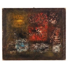20th Century Oil on Canvas American Abstract Painting Signed J. Wolff, 1960