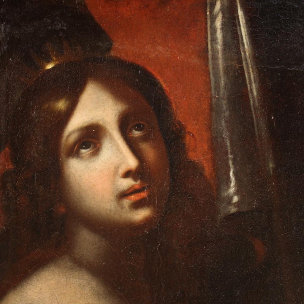 20th Century Oil on Canvas Antique Italian Religious Painting Saint Ursula, 1750 6