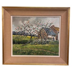 20th Century Oil on Canvas "Apple Blossom"