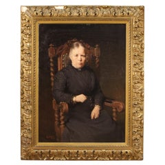 huile sur toile du 20e siècle Portrait d'une femme belge signé et daté, 1920