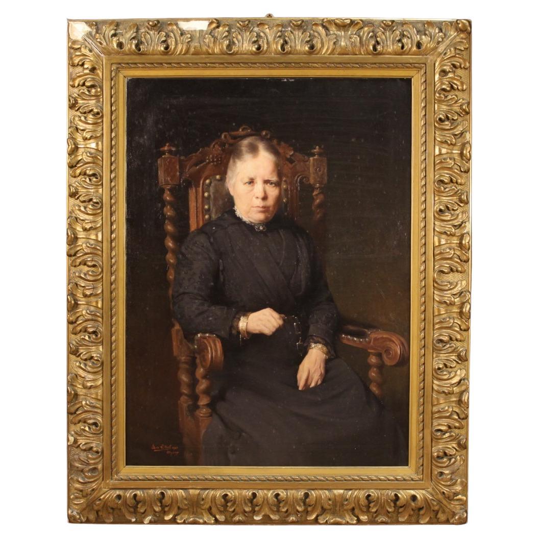 20. Jahrhundert Öl auf Leinwand Belgische Frau Porträt Gemälde datiert 1920