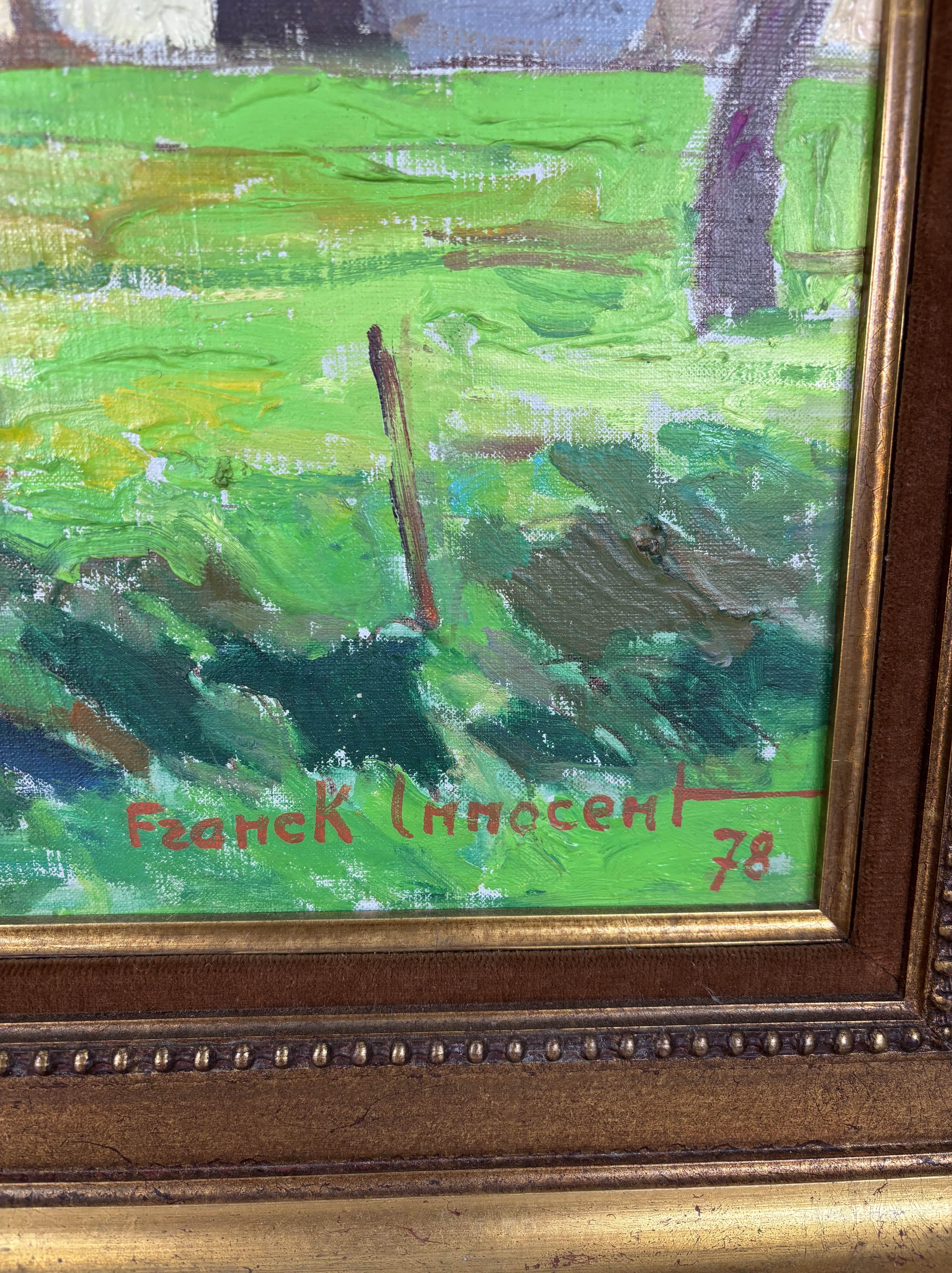 Oiled 20th century Oil On Canvas By Franck Innocent (1912-1983), France For Sale