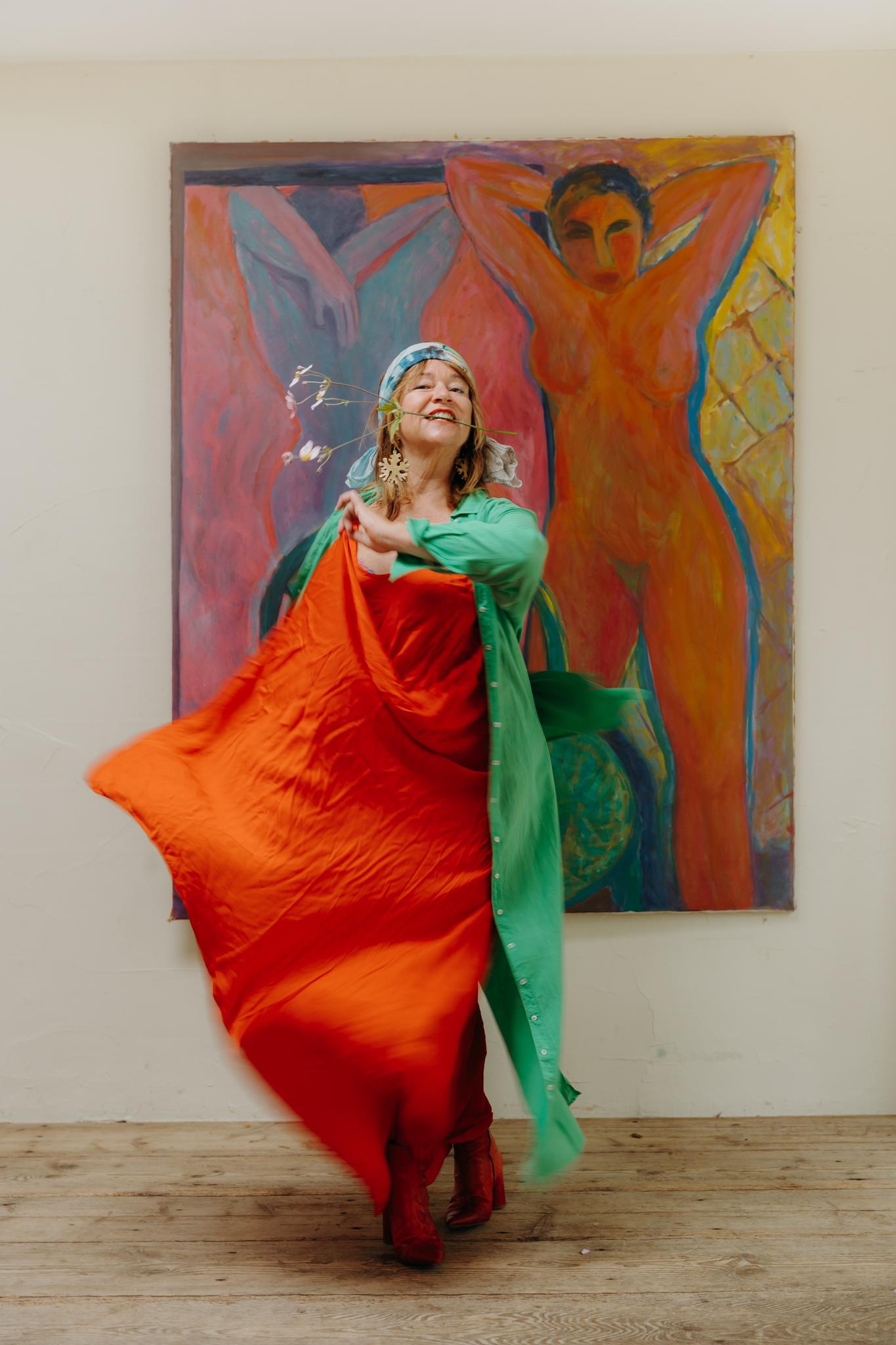 Peint à la main Huile sur toile du 20e siècle de l'artiste française Jacqueline Gainon en vente