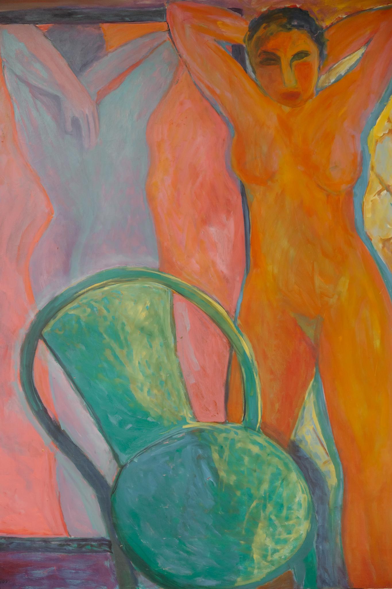 20ième siècle Huile sur toile du 20e siècle de l'artiste française Jacqueline Gainon en vente