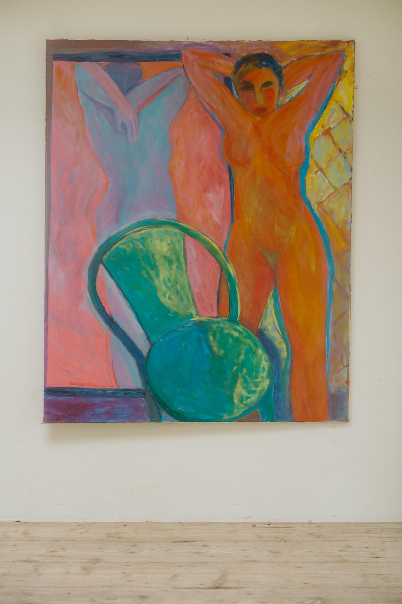 Huile sur toile du 20e siècle de l'artiste française Jacqueline Gainon en vente 1