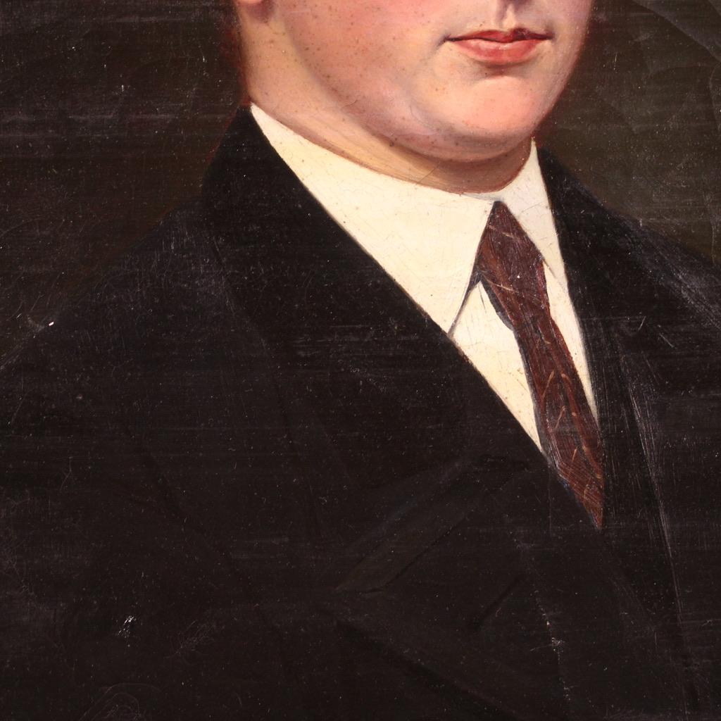 20th Century Oil on Canvas Dutch Painting Portrait of a Gentleman, 1920 5