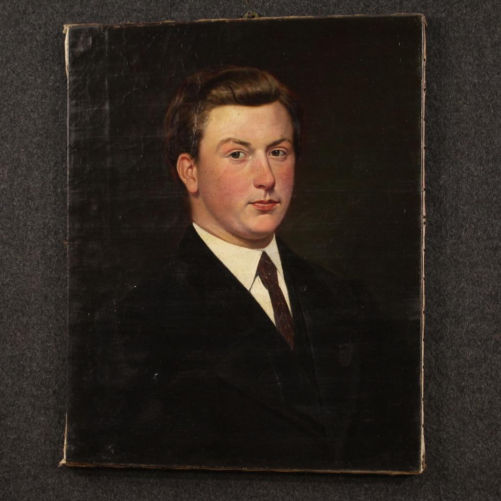 20th Century Oil on Canvas Dutch Painting Portrait of a Gentleman, 1920 1