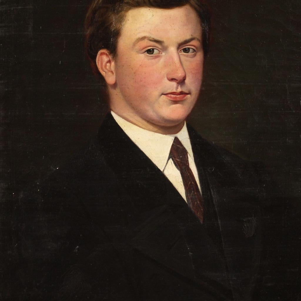 20th Century Oil on Canvas Dutch Painting Portrait of a Gentleman, 1920 2