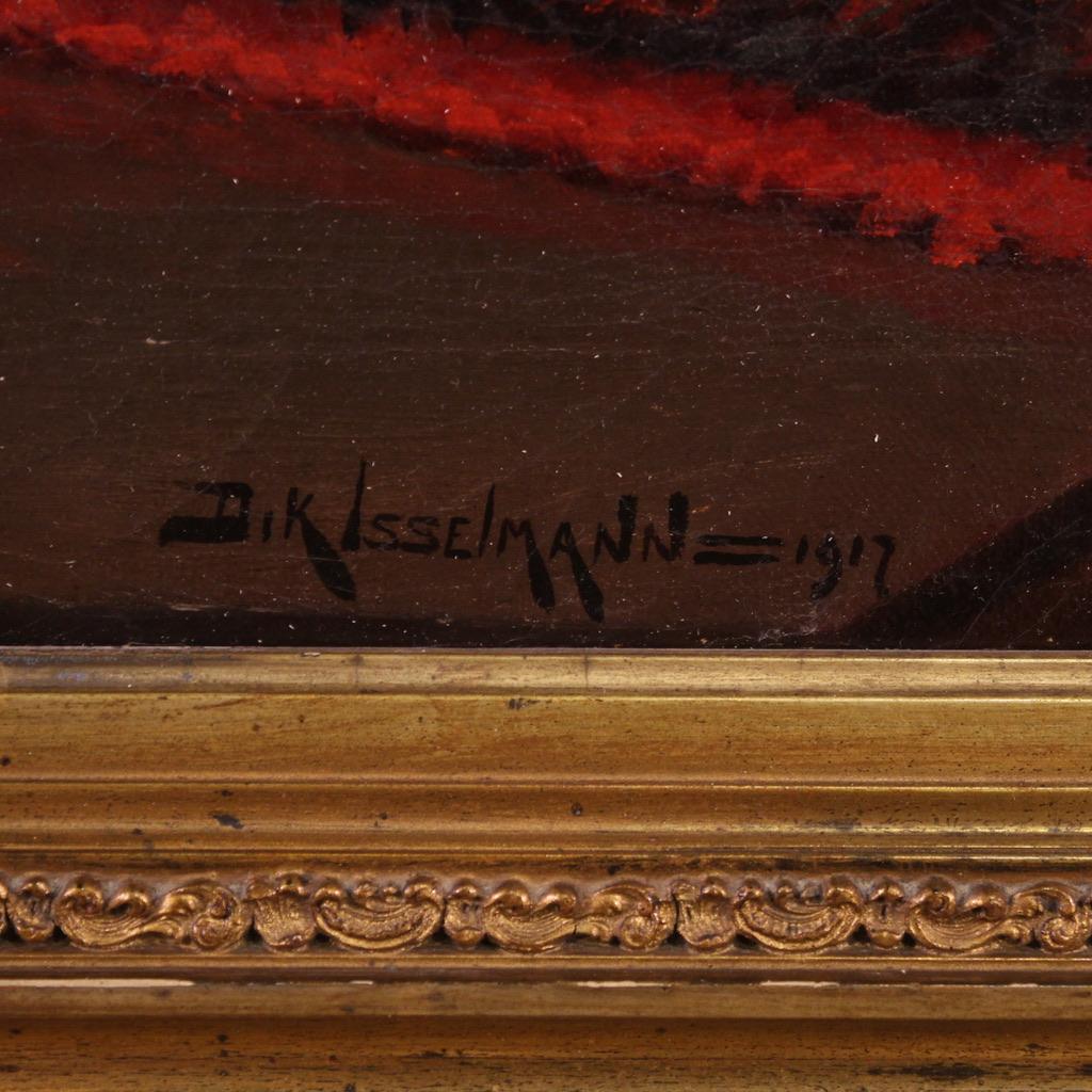 siglo XX Óleo sobre lienzo Pintura holandesa firmada y fechada Naturaleza muerta, 1917 4