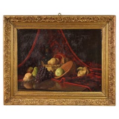 Antique 20th Century Oil on Canvas Dutch Signed and Dated Still Life Painting, 1917