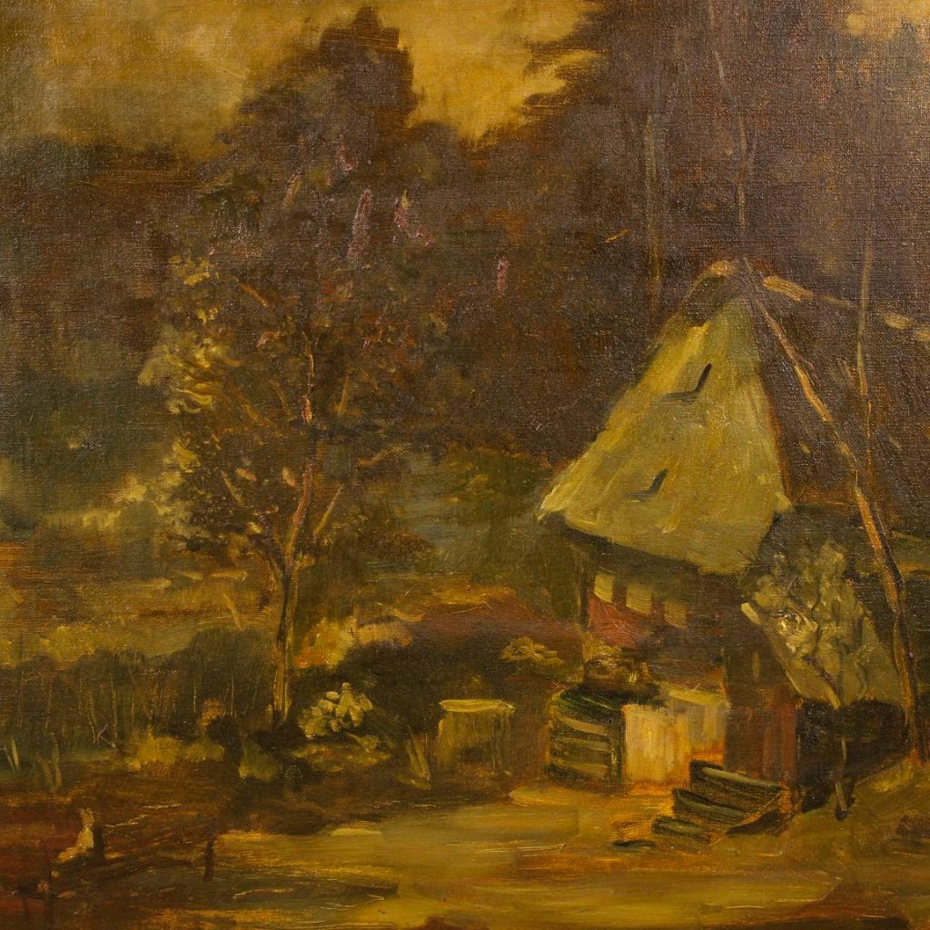 20th Century Oil on Canvas Dutch Signed Forest Landscape Painting, 1920 1