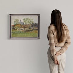 20th Century Oil on Canvas Dutch Signed Landscape Impressionist Style Painting