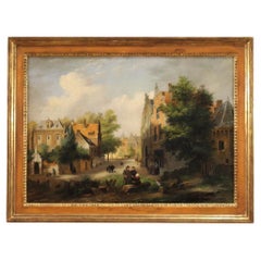 20th Century Oil on Canvas Dutch Signed Landscape Painting, 1930