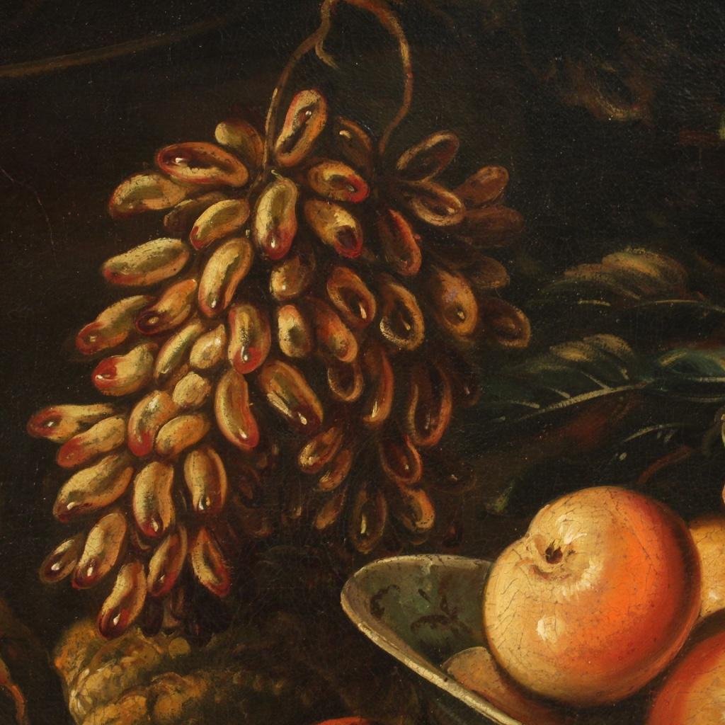 20th Century Oil on Canvas French Painting Still Life with Fruits, 1960 7