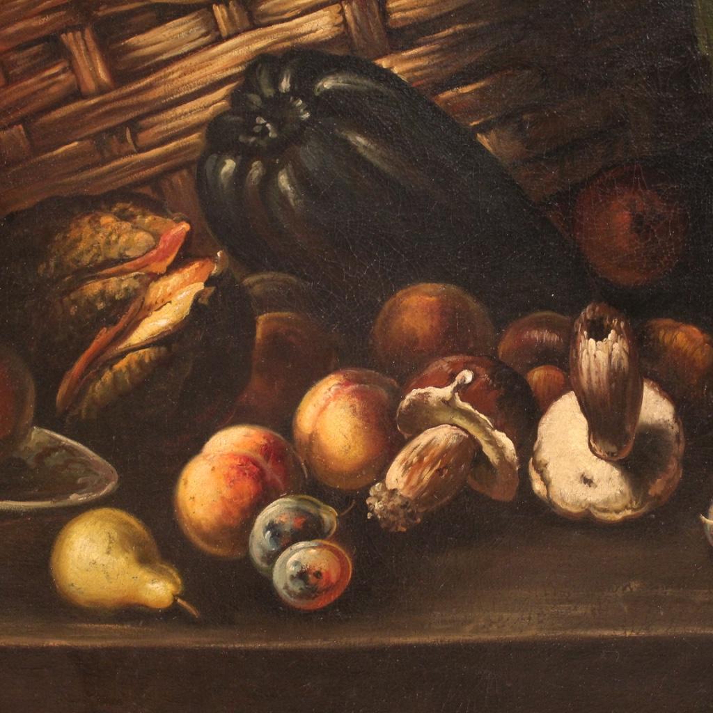 20th Century Oil on Canvas French Painting Still Life with Fruits, 1960 3