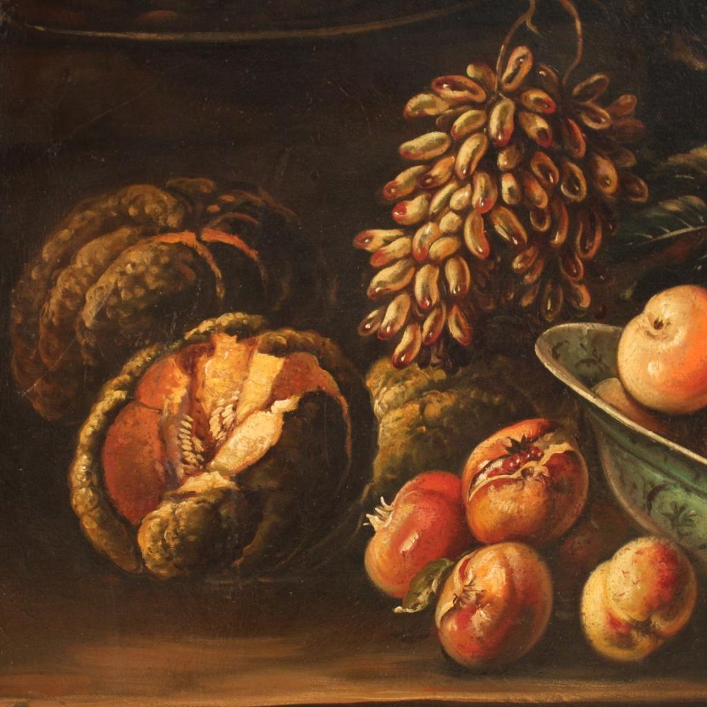 20th Century Oil on Canvas French Painting Still Life with Fruits, 1960 4