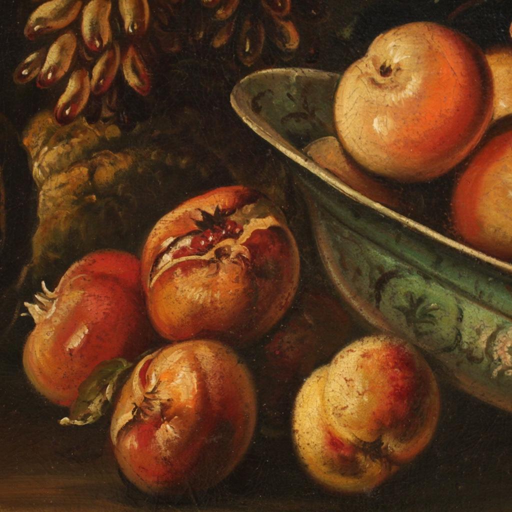 20th Century Oil on Canvas French Painting Still Life with Fruits, 1960 5