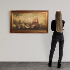 20th Century Oil on Canvas French Signed Seascape Painting, 1954