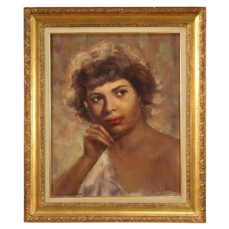 20th Century Oil Portrait of a Young Woman by Daniel Mistrik, 1960s at ...