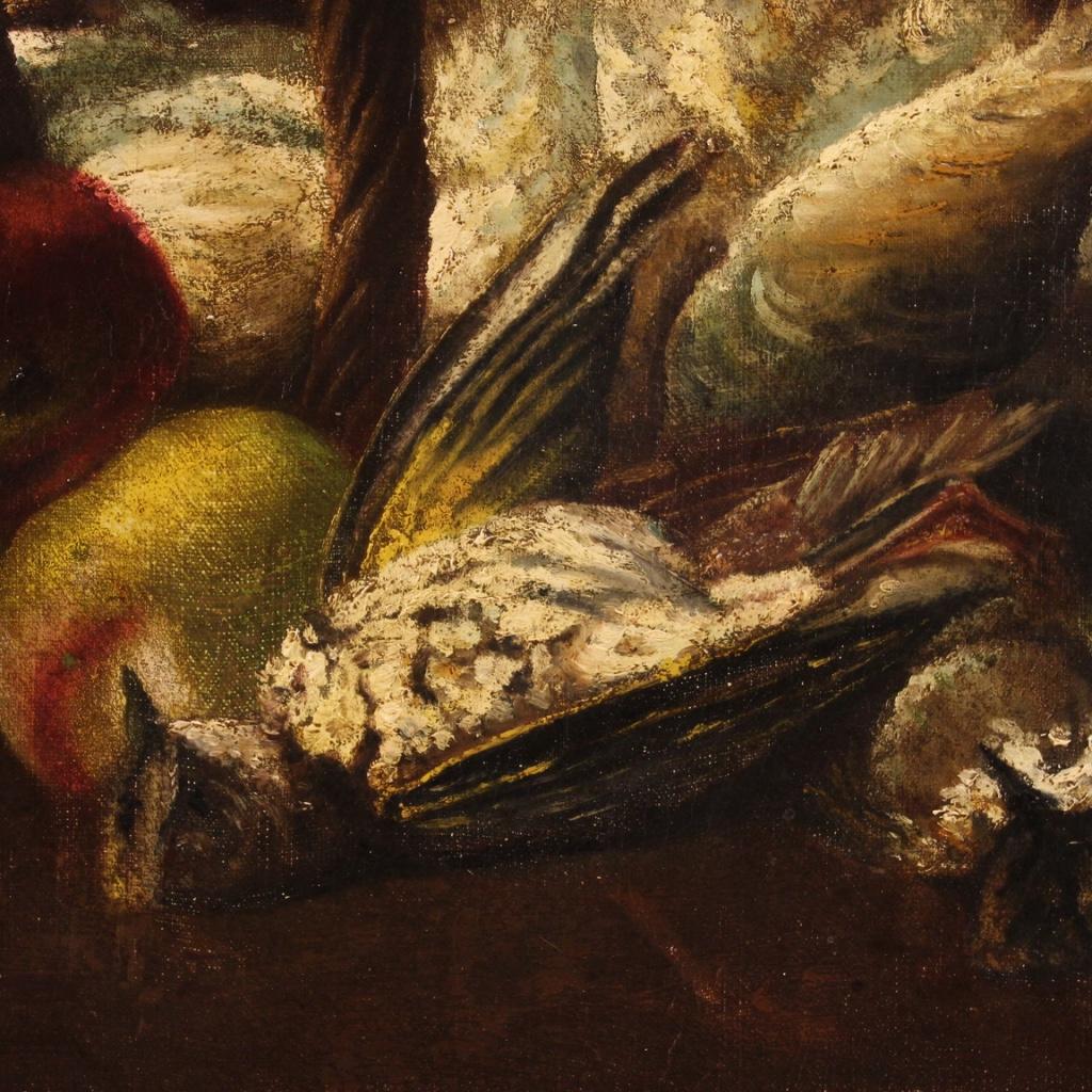 Huile sur toile du 20ème siècle - Nature morte française avec peinture de jeu, 1950 en vente 5
