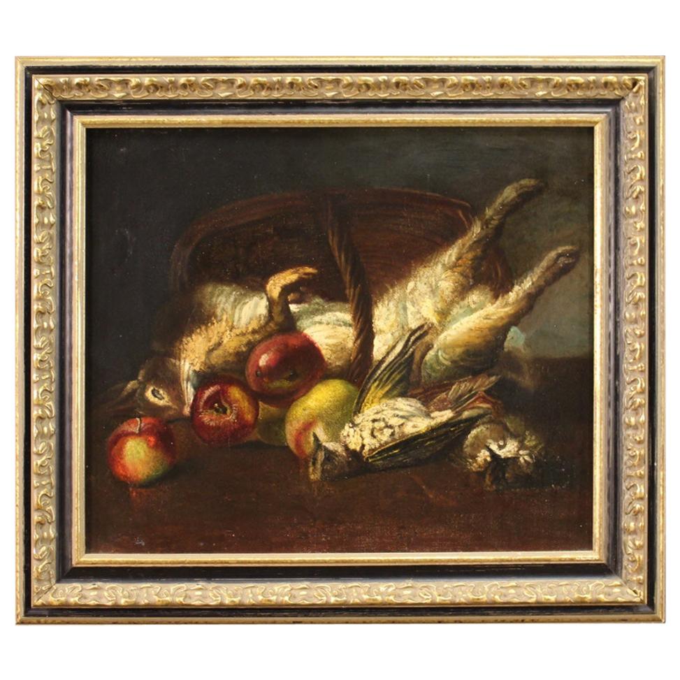 20th Century Oil on Canvas French Still Life with Game Painting, 1950