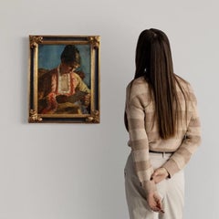 20th-Century Oil-on-Canvas Portrait of a French Woman, Signed and Dated 1979