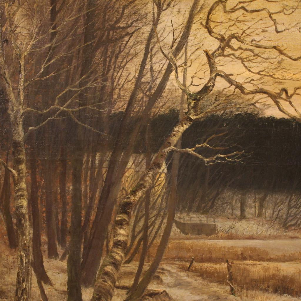 20th Century Oil on Canvas German Signed Franz Bombach Landscape Painting, 1900 For Sale 6