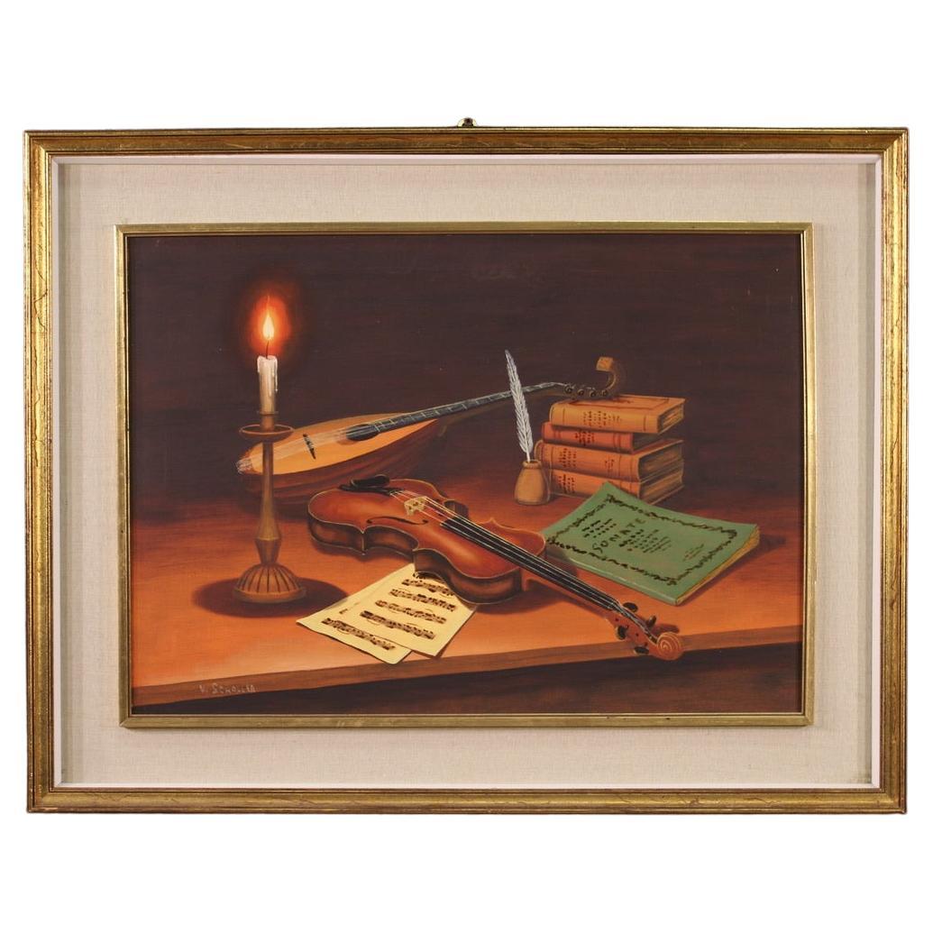 20th Century Oil on Canvas German Signed Still Life Painting, 1960