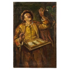 20. Jahrhundert Öl auf Leinwand Ungarische Malerei Portrait Charakter Papagei, 1940