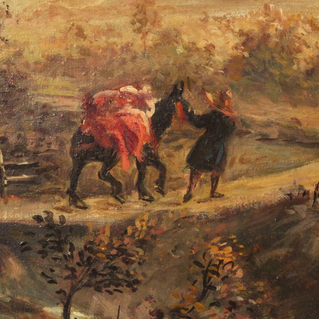 20th Century Oil on Canvas Italian Bucolic Landscape Painting, 1950 For Sale 5