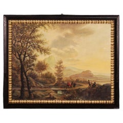 20th Century Oil on Canvas Italian Bucolic Landscape Painting, 1950
